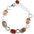 Sterling Silver Agate and Smokey Quartz Bracelet
