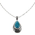 Sterling Silver Turquoise Teardrop Necklace