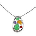 Sterling Silver Multicolor Jade Necklace