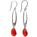 Sterling Silver Orange Carnelian Dangle Earrings