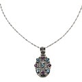 Sterling Silver Blue Topaz Amethyst Necklace