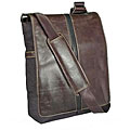 Perry Ellis Slim Brown Messenger Bag