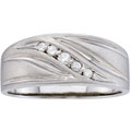 Stainless Steel Men's 1/10ct TDW Diamond Band (H-I, I2-3)