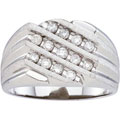 Stainless Steel Men's 1/2ct TDW Diamond Ring (H-I, I2-3)