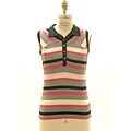 Sleeveless Women's Heathered Stripe Polo Shirt