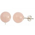 Sterling Silver Rose Quartz Stud Earrings