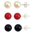 Sterling Silver Stud Earrings (Set of 3 Pair)