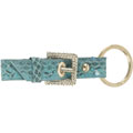 Dolce & Gabbana Turquoise Leather Crystal Buckle Key Ring