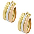 14k Tri-tone Gold Hoop Earrings