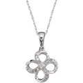 10k White Gold 1/10ct TDW Diamond Necklace