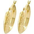 14k Yellow Gold Stamped Hoop Earrings