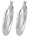 14k White Gold Brilliant-cut Hoop Earrings