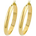 14k Yellow Gold Polished Half Tube Hoop Earrings
