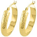 14k Yellow Gold Diamond-cut Half Tube Earrings
