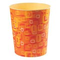 Large 3D Boxy Orange Holographic Wastebasket