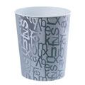 Large 3D Silver Alphabet Holographic Wastebasket