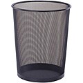 Round Black Wastebasket