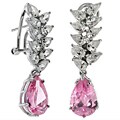 Charles Winston Sterling Silver 'Pink Passion' CZ Earrings