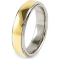 Ridged Edge Polished Goldplated Tungsten Ring