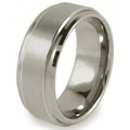 Ridged Edge Brushed and Polished Tungsten Ring