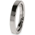 Flat Polished Tungsten 4 mm Ring