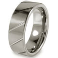 Grooved Polished Tungsten Men's Band