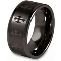 Black-plated Polished Tungsten Ring