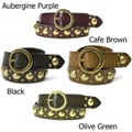 Linea Pelle Women's Skinny Stud Cluster Belt