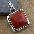 Red Sea Coral Sterling Silver Pendant (Indonesia)