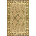 Hand-knotted Leaf Lattice Gold Wool Rug (5' x 8')