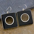 Black Bone Shell and Silver Earrings (Indonesia)