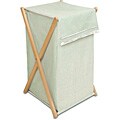 Badger Basket Sage Gingham Wood Frame Hamper