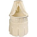White Elegance Round Bassinet with Ecru Waffle Bedding