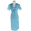 AKC Women's Aqua 2-Piece Jacket and Dress Set