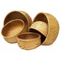 Handcrafted Smoked Bamboo Rice Bowls Set of 5 (Cambodia)
