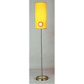 Birdhouse Brushed Nickel Orange Shade Floor Lamp