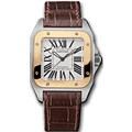 Cartier Santos White Dial Two-tone Automatic Watch