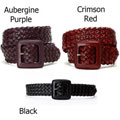 Linea Pelle Women's Braided Square Buckle Belt