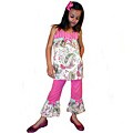 AnnLoren Girl's 2-piece Pink Paisley Floral Outfit