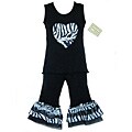 AnnLoren Girls 2-piece Zebra Heart Capri Set