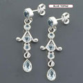 Multi Stone .925 Sterling Silver Earrings (India)