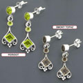 Multi Gemstone Sterling Silver Earrings (India)
