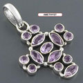 Multi Stone .925 Sterling Silver Pendant (India)
