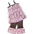 AnnLoren Girls 2-piece Boutique Swirl Rumba Set