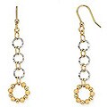 14k White and Yellow Gold Linked Circle Earrings