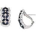 14k Gold 1/6ct TDW Diamond and Sapphire Earrings (H-I-J, I1-I2)