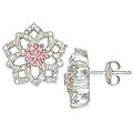 14k Gold 1/2ct TDW Diamond Pink Sapphire Earrings (I-J, I2-I3)