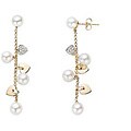 14k Gold 1/10ct TDW Diamond FW Pearl Earrings (6-6.5 mm)