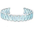 Silver Blue Resin and Cubic Zirconia Bangle