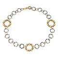 14k Two-tone Assorted Linked Circles Bracelet